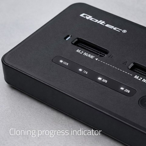 Qoltec QOLTEC STACJA DOKUJĄCA SSD M.2 NVME | PCIE | USB-C | 20GB/S | DUAL 2X8TB | KLONOWANIE OFFLINE