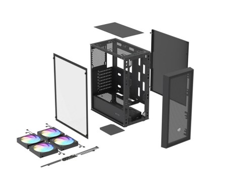 Fury Obudowa Shobo SH8F ARGB Midi tower z oknem czarna