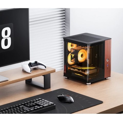 Jonsbo Obudowa PC Jonsbo TK-0, Mini-Tower, Mini-ITX, Tempered Glass, Holz - schwarz