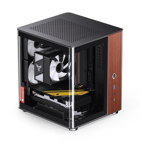 Jonsbo Obudowa PC Jonsbo TK-0, Mini-Tower, Mini-ITX, Tempered Glass, Holz - schwarz