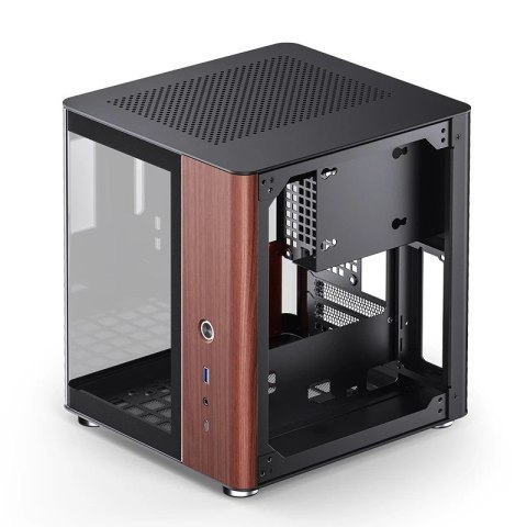 Jonsbo Obudowa PC Jonsbo TK-0, Mini-Tower, Mini-ITX, Tempered Glass, Holz - schwarz