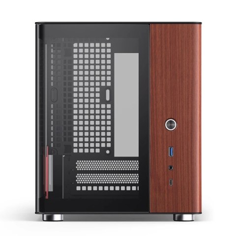 Jonsbo Obudowa PC Jonsbo TK-0, Mini-Tower, Mini-ITX, Tempered Glass, Holz - schwarz