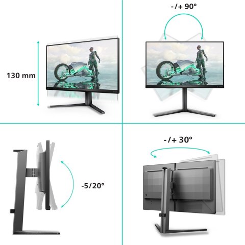 Philips Philips Evnia 3000 25M2N3200U/00 monitor komputerowy 62,2 cm (24.5") 1920 x 1080 px Full HD LCD Szary