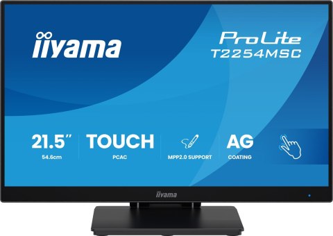 IIYAMA Monitor iiyama T2254MSC-B2AG 21,5" Optical Bonded PCAP 10P Touch Anti Glare MPP2.0 aktywny rysik obsługiwany 1920x1080