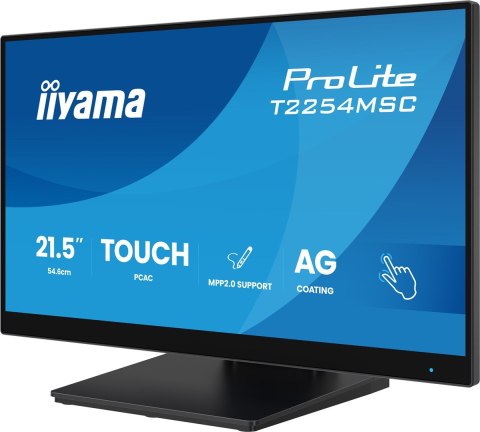 IIYAMA Monitor iiyama T2254MSC-B2AG 21,5" Optical Bonded PCAP 10P Touch Anti Glare MPP2.0 aktywny rysik obsługiwany 1920x1080