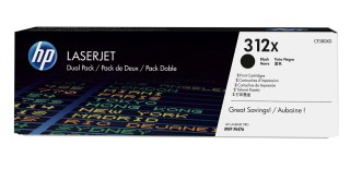 Hewlett-Packard HP 312X zestaw 2 oryginalnych, wysokowydajnych wkładów laserowych czarnych