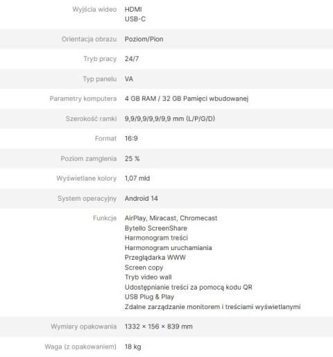 AVTEK AVTEK MONITOR INFORMACYJNY DS2 55"
