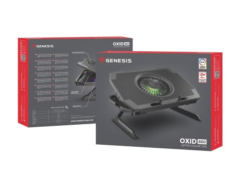 GENESIS GENESIS Oxid 850 podkładka chłodząca do laptop 43,9 cm (17.3") 2500 RPM Czarny