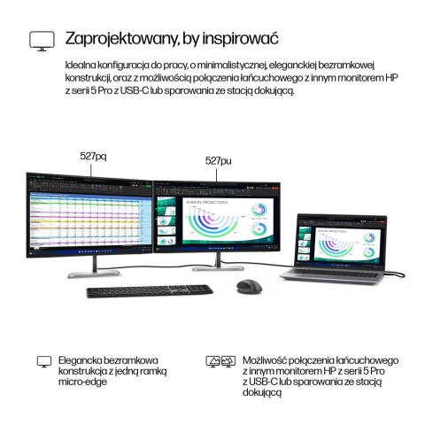 Hewlett-Packard HP S5 PRO 527PQ 27 QHD (2560x1440) FHD IPS 350n 5ms DP HDMI USB-B HAS 3/3/0