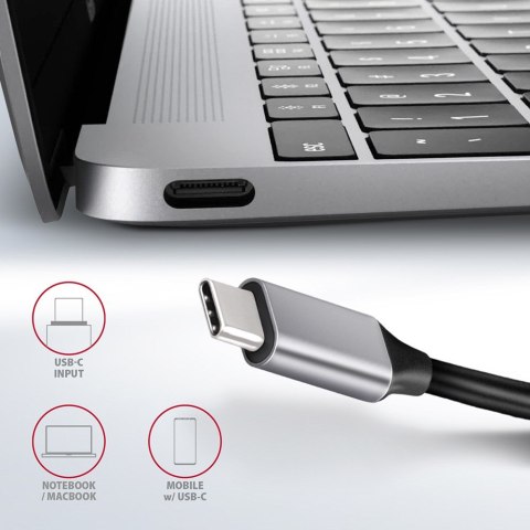 AXAGON Axagon HMC-6GL stacja dokująca USB 3.2 Gen 1 (3.1 Gen 1) Type-C Czarny, Szary
