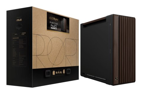 ASUS ASUS ProArt PA602 Wood Edition Modern Black - Metal Panel Midi Tower Czarny, Drewno