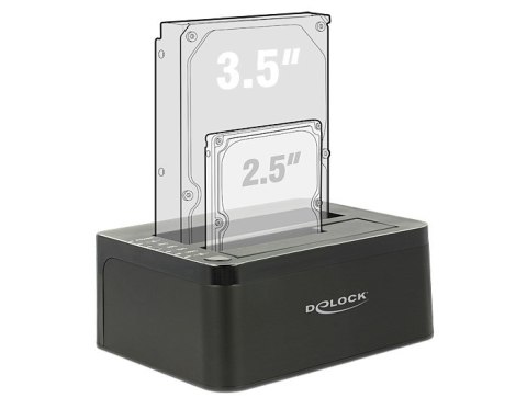 DELOCK DeLOCK 62661 stacja dokująca do dysków twardych USB 3.2 Gen 1 (3.1 Gen 1) Type-B Czarny