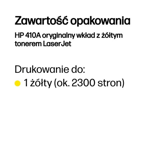 Hewlett-Packard HP 410A oryginalny wkład z żółtym tonerem LaserJet