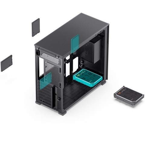 Jonsbo Obudowa Jonsbo D41 Screen ATX, Szkło Hartowane - czarna