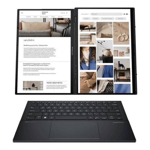 ASUS ASUS Zenbook Duo UX8406CA-QL121W Ultra 7 255H 2x14.0"OLED FHD Touch 60Hz 400nits 32GB LPDDR5X SSD1TB Glossy Intel Arc Graphics W