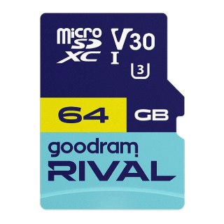 Goodram Karta pamięci microSDXC GOODRAM Rival 64GB UHS-I U3 V30 C10 + adapter