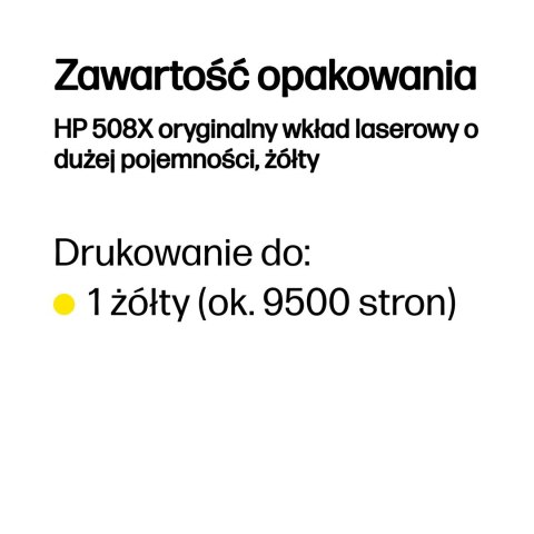 Hewlett-Packard HP 508X oryginalny wkład laserowy o dużej pojemności, żółty