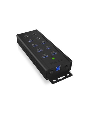RAIDSONIC ICY BOX IB-HUB1703-QC3 USB 3.2 Gen 1 (3.1 Gen 1) Type-B 5000 Mbit/s Czarny