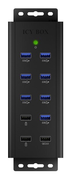 RAIDSONIC ICY BOX IB-HUB1703-QC3 USB 3.2 Gen 1 (3.1 Gen 1) Type-B 5000 Mbit/s Czarny
