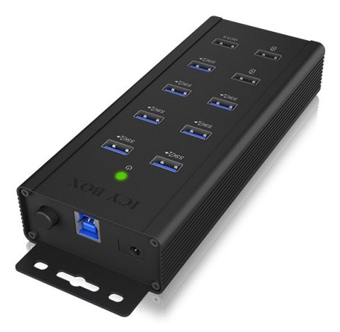 RAIDSONIC ICY BOX IB-HUB1703-QC3 USB 3.2 Gen 1 (3.1 Gen 1) Type-B 5000 Mbit/s Czarny