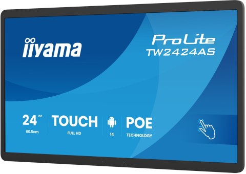 IIYAMA Iiyama TW2424AS-B3P signage display Interaktywny płaski panel 60,5 cm (23.8") Wi-Fi 450 cd/m2 Full HD Czarny Ekran dotykowy Proc