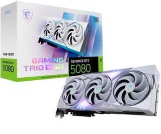 MSI Karta graficzna MSI GeForce RTX 5080 16GB GAMING TRIO OC WHITE GDDR7