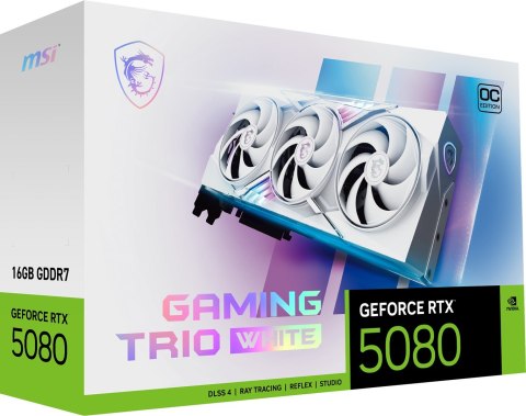 MSI Karta graficzna MSI GeForce RTX 5080 16GB GAMING TRIO OC WHITE GDDR7