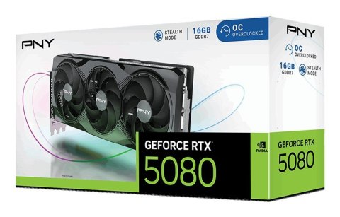 PNY Technologies PNY GeForce RTX 5080 Overclocked Triple Fan GPU NVIDIA 16 GB GDDR7