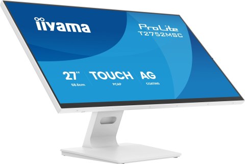 IIYAMA Iiyama ProLite T2752MSC-W1AG monitor komputerowy 68,6 cm (27") 1920 x 1080 px Full HD LCD Ekran dotykowy Biały