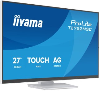 IIYAMA Iiyama ProLite T2752MSC-W1AG monitor komputerowy 68,6 cm (27") 1920 x 1080 px Full HD LCD Ekran dotykowy Biały