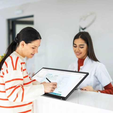 No name ALOGIC Clarity Fold Touch monitor komputerowy 68,6 cm (27") 3840 x 2160 px 4K Ultra HD Ekran dotykowy Czarny, Srebrny