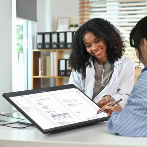 No name ALOGIC Clarity Fold Touch monitor komputerowy 68,6 cm (27") 3840 x 2160 px 4K Ultra HD Ekran dotykowy Czarny, Srebrny