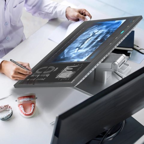 No name ALOGIC Clarity Fold Touch monitor komputerowy 68,6 cm (27") 3840 x 2160 px 4K Ultra HD Ekran dotykowy Czarny, Srebrny