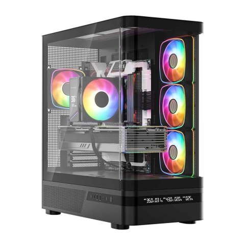 MODECOM VOLCANO AQ200 ARGB MIDI CZARNA OBUDOWA KOMPUTEROWA MODECOM