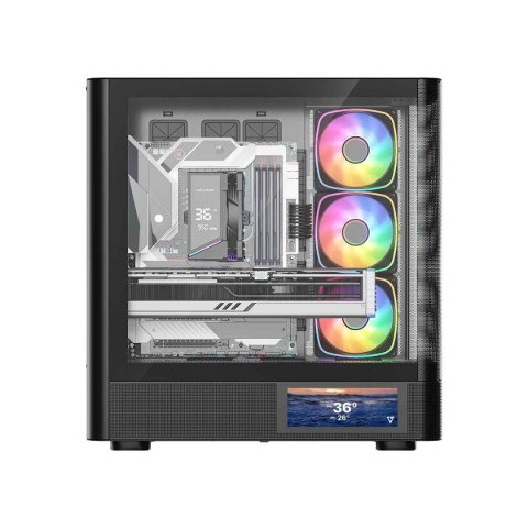 MODECOM VOLCANO AQ400 ARGB MIDI CZARNA OBUDOWA KOMPUTEROWA MODECOM
