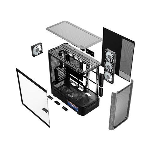 MODECOM VOLCANO AQ400 ARGB MIDI CZARNA OBUDOWA KOMPUTEROWA MODECOM