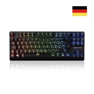MODECOM VOLCANO LANPARTY PLUS RGB PRZEWODOWA KLAWIATURA MECHANICZNA (BRĄZOWY WYMIENIALNY PRZEŁĄCZNIK OUTEMU) DE LAYOUT MODECOM