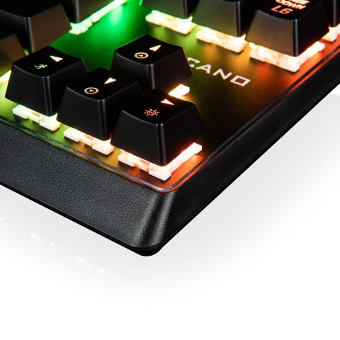 MODECOM VOLCANO LANPARTY PLUS RGB PRZEWODOWA KLAWIATURA MECHANICZNA (BRĄZOWY WYMIENIALNY PRZEŁĄCZNIK OUTEMU) DE LAYOUT MODECOM