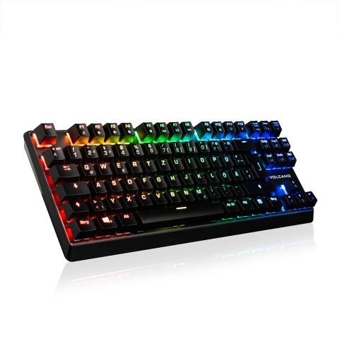 MODECOM VOLCANO LANPARTY PLUS RGB PRZEWODOWA KLAWIATURA MECHANICZNA (BRĄZOWY WYMIENIALNY PRZEŁĄCZNIK OUTEMU) DE LAYOUT MODECOM