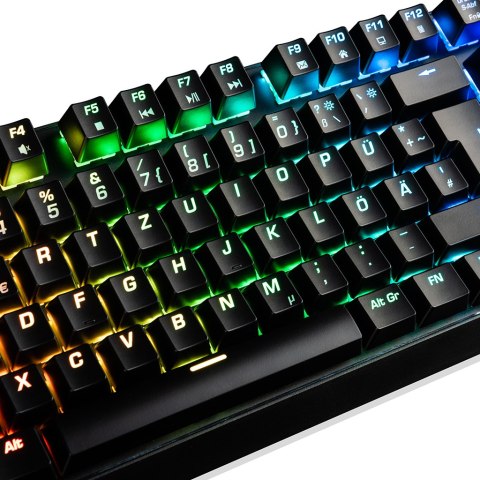 MODECOM VOLCANO LANPARTY PLUS RGB PRZEWODOWA KLAWIATURA MECHANICZNA (BRĄZOWY WYMIENIALNY PRZEŁĄCZNIK OUTEMU) DE LAYOUT MODECOM
