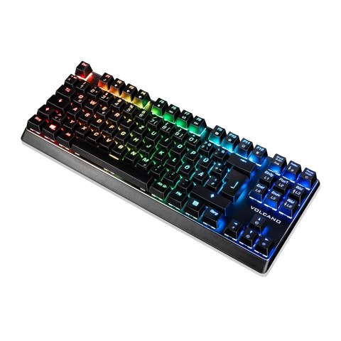 MODECOM VOLCANO LANPARTY PLUS RGB PRZEWODOWA KLAWIATURA MECHANICZNA (BRĄZOWY WYMIENIALNY PRZEŁĄCZNIK OUTEMU) DE LAYOUT MODECOM