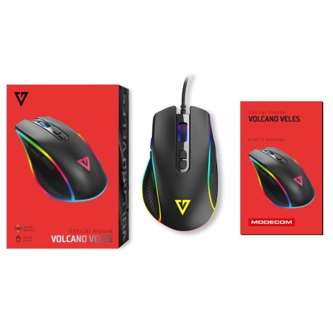 MODECOM VOLCANO VELES CZARNA PRZEWODOWA MYSZ OPTYCZNA MODECOM