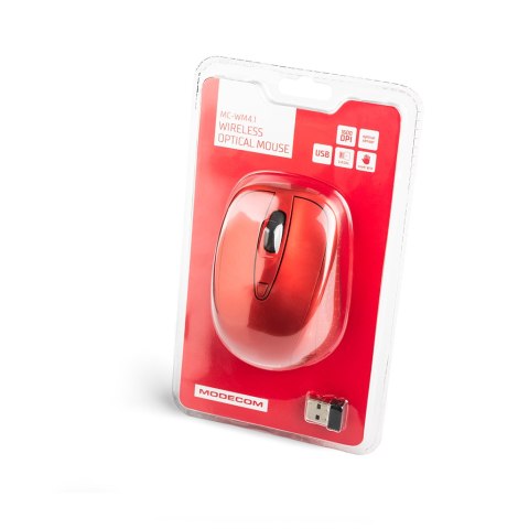 MODECOM WM4.1 CZERWONA BEZPRZEWODOWA MYSZ OPTYCZNA MODECOM