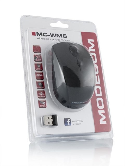 MODECOM WM6 CZARNA BEZPRZEWODOWA MYSZ OPTYCZNA MODECOM