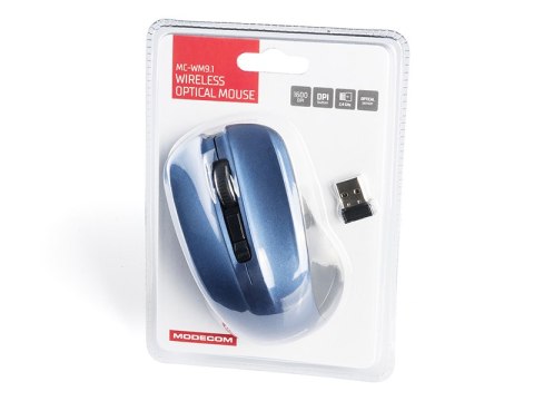 MODECOM WM9.1 CZARNO-NIEBIESKA BEZPRZEWODOWA MYSZ OPTYCZNA MODECOM