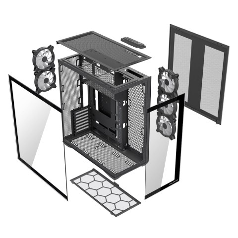 VOLCANO SPACE XL ARGB FULL TOWER 5F CZARNA OBUDOWA KOMPUTEROWA MODECOM