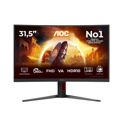 AOC Monitor 31,5" AOC G4 C32G4Z 1920x1080px Full HD LCD Curved Czarny, Czerwony