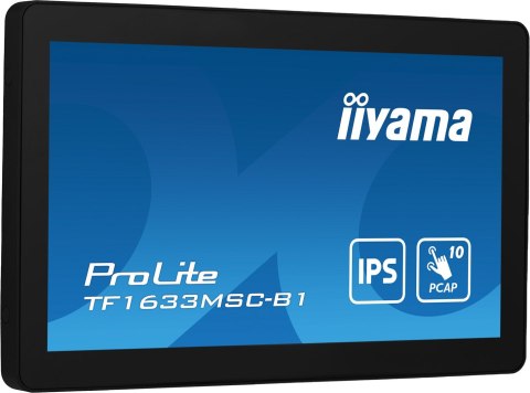 IIYAMA Iiyama ProLite TF1633MSC-B1 monitor komputerowy 39,6 cm (15.6") 1920 x 1080 px Full HD Ekran dotykowy Czarny