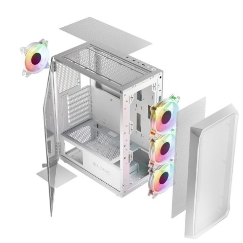 LOGIC PORTOS ARGB MIDI USB 3.0 BIAŁA OBUDOWA KOMPUTEROWA LOGIC CONCEPT