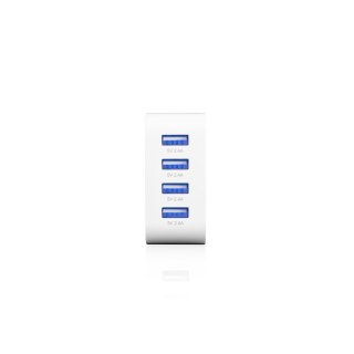 MODECOM 4U ZASILACZ DO URZĄDZEŃ MOBILNYCH 40W Z CZTEREMA PORTAMI USB (5V; 2,4A) MODECOM